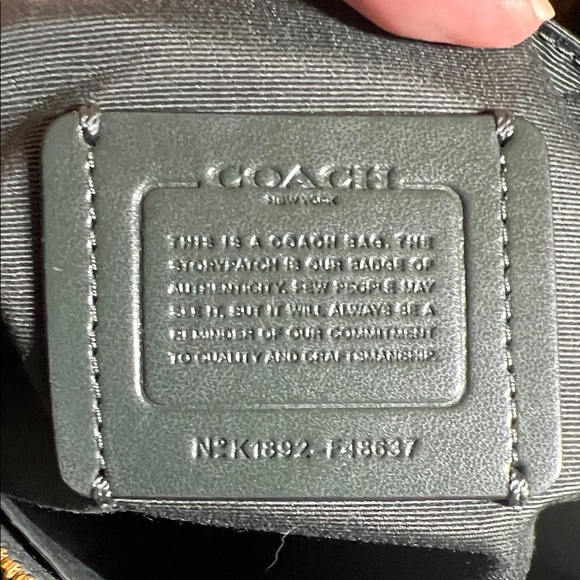 Coach Dark Green Pebbled Leather Tote - Picture 5 of 5